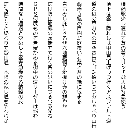 雲海を飛ぶ飛行機の真下には地図見るごとき白き道見え
目をつぶり旅の思いに浸りおり一瞬下降気流の乱れ
西へ飛ぶ飛行機なれば七時過ぎ太陽はまだ宙天にあり
雲の下東ヒマラヤの雪の山稜線白く山なみの見ゆ
二日目にラサに着きたり空港は突き刺す日射し空気の薄し
ヤルザーム母なる川とガイド言う砂の中洲に植林進む
麦秋の言葉の生きるラサ近郊畑の先に岩山迫る
真夜中に雷雨は激しく窓を打ち朝には山に冠雪を見る
川沿いの植林の道走り行く麦や菜畑広がる原野
高原の高速道は九十九折り岩山崖上縫って走れる
湖を見下ろす丘に一休みチベット娘と記念写真を
